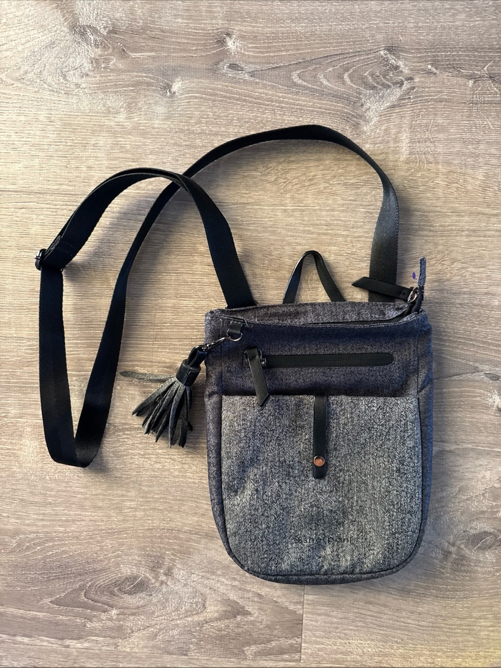 Sherpani Lima Gray Grey Multi Pocket Crossbody Shoulder Bag Purse RFID Anti-Thef